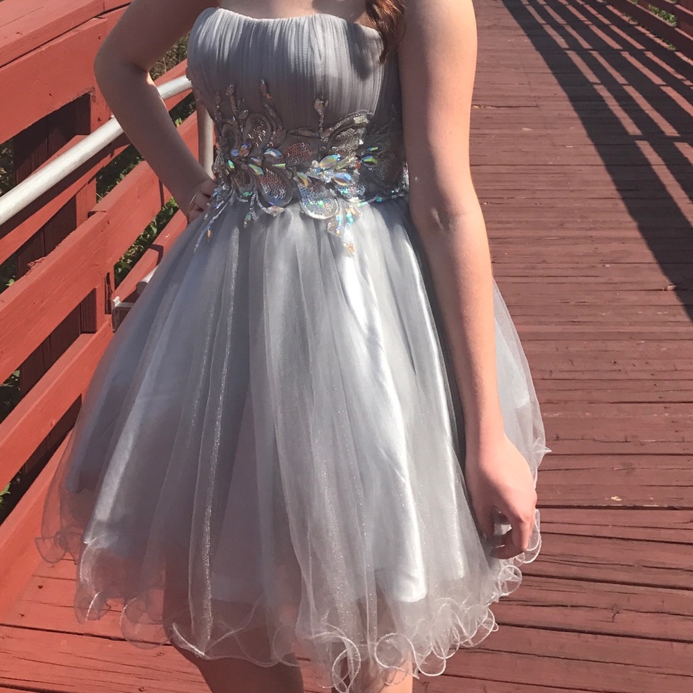 Silver custom made dress